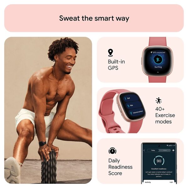 Relógio Smartwatch Fitbit Versa 4 Gps Bluetooth Rose Copper